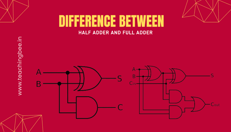 Difference between half adder and full adder